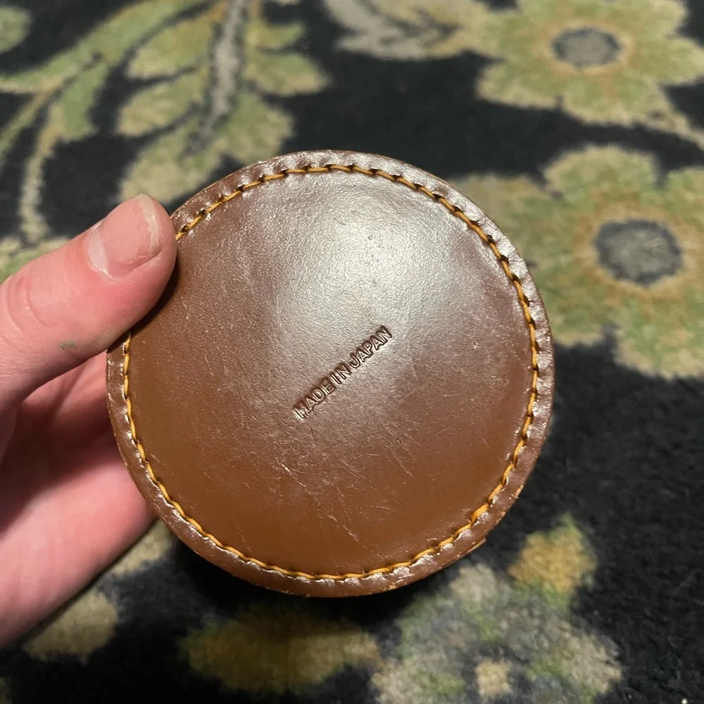 Camera Lens with Brown Leather Case